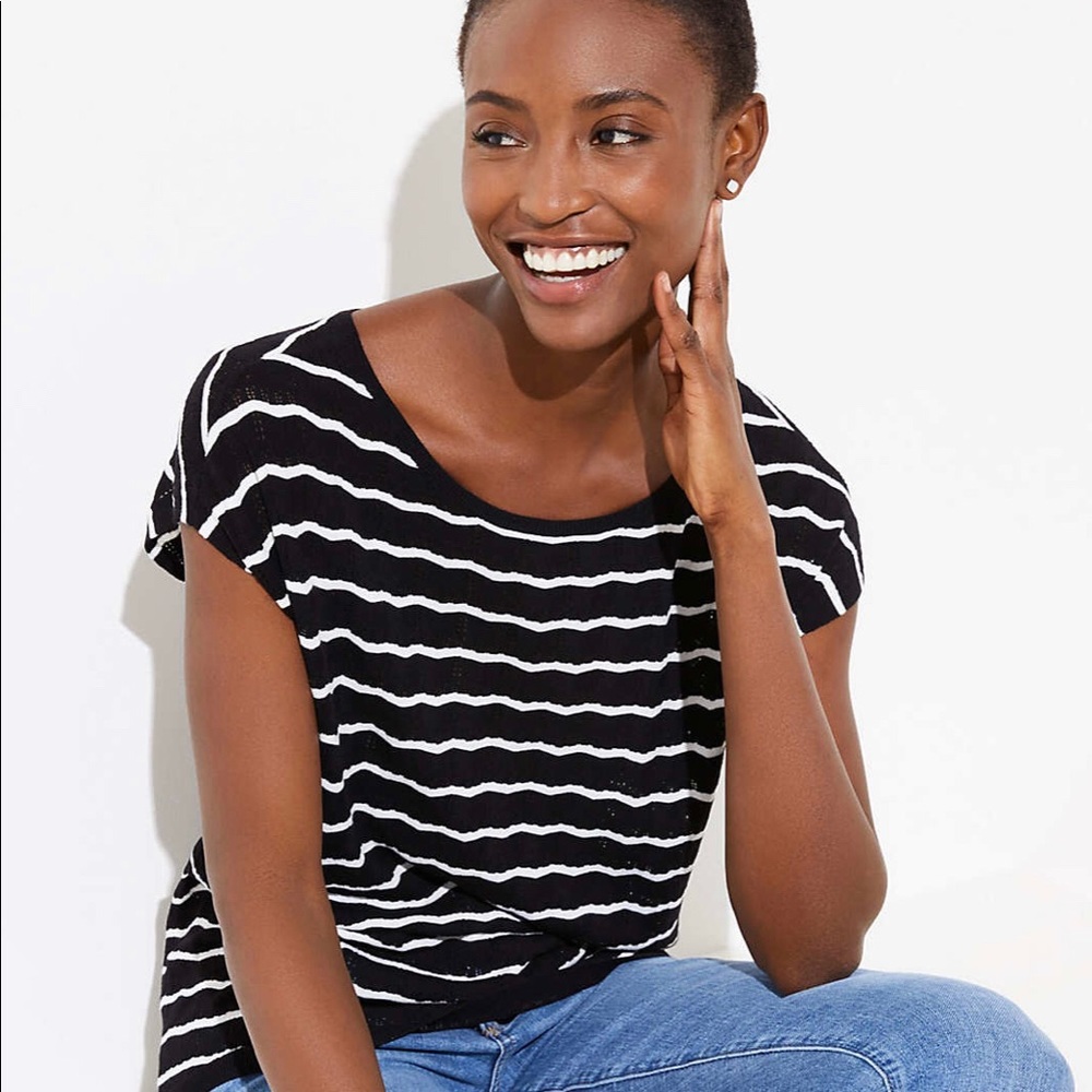 Striped LOFT Dolman Sleeved Sweater